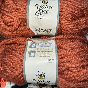 2 Skeins Yarn Bee Soft & Sleek Super Bulky Yarn in color bruschetta